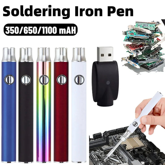 Portable USB Soldering Iron Pen – 510 Thread, 3-Gear Adjustable Temperature, 350/650/1100mAh Battery – Cordless Welding Tool for DIY & Electronics Repair