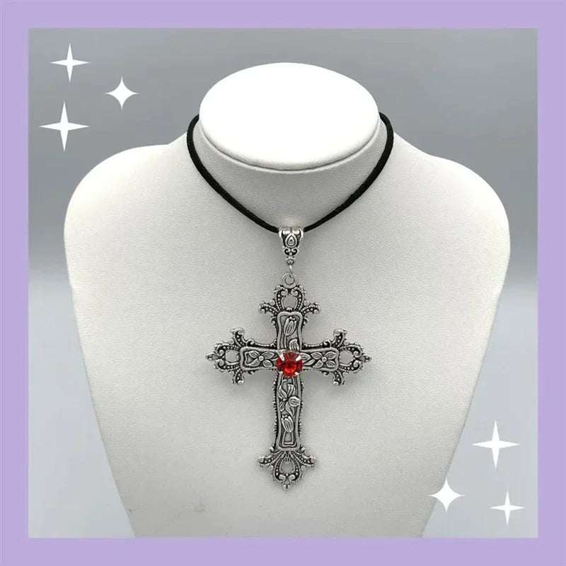 Limited Black Velvet Cross Bead Necklace for Women, Gothic Choker, Grunge, Gorgeous Jewelry, Punk Gift, Statement Goth, New