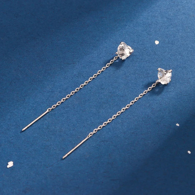 New Creative Long Chain Tassel Cube Dangle Earrings For Women Girls