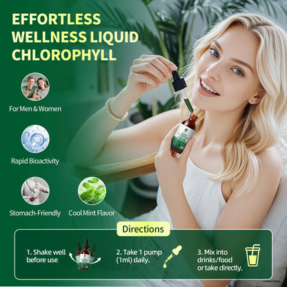 Chlorophyll Liquid Drops 30ml – Natural Internal Deodorant, Gut Health, Skin Clarity & Immune Support – Vegan, Sugar-Free