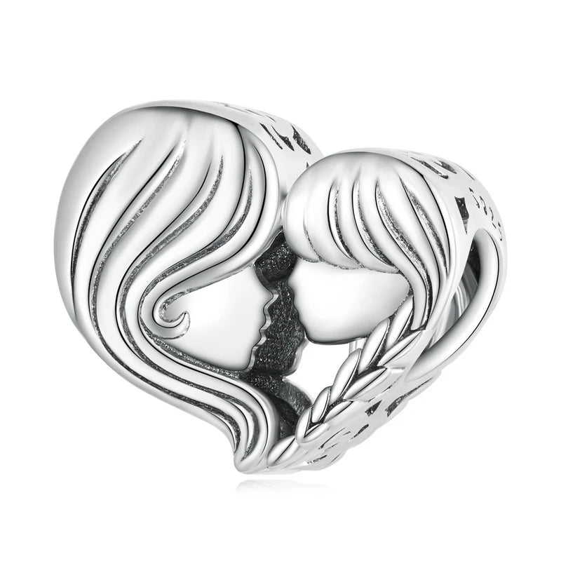 Sterling Silver Enamel Flying Dragon Star Pendant Heart Love Supermom Charm Fit DIY Bracelet Gift for Mother's Day