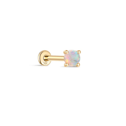 Aide Plata 100% Real 14K Solid Gold 5/6.5/8mm Length Stud Earring Simple Design Piercing Ear Bone Ear Studs DIY Vintage Jewelry