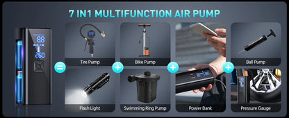 Portable Tire Inflator Air Compressor | 150PSI, 25000mAh, LED Light | Origin Zero