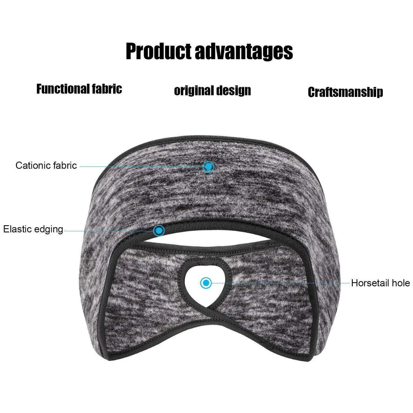 Women's Winter Ponytail Headband & Ear Warmer – Running, Ski, Yoga & Gym Sports Headwear