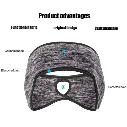 Women's Winter Ponytail Headband & Ear Warmer – Running, Ski, Yoga & Gym Sports Headwear