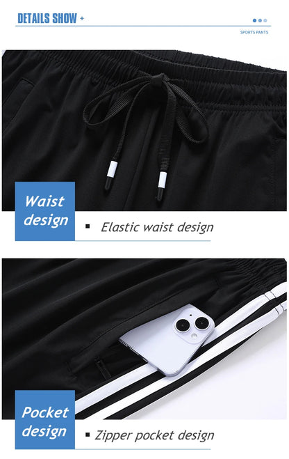 Men’s Ice Silk Jogger Pants – Lightweight Casual Sweatpants with Drawstring – Plus Size M–8XL, Loose Fit for Sports, Fitness & Everyday Wear