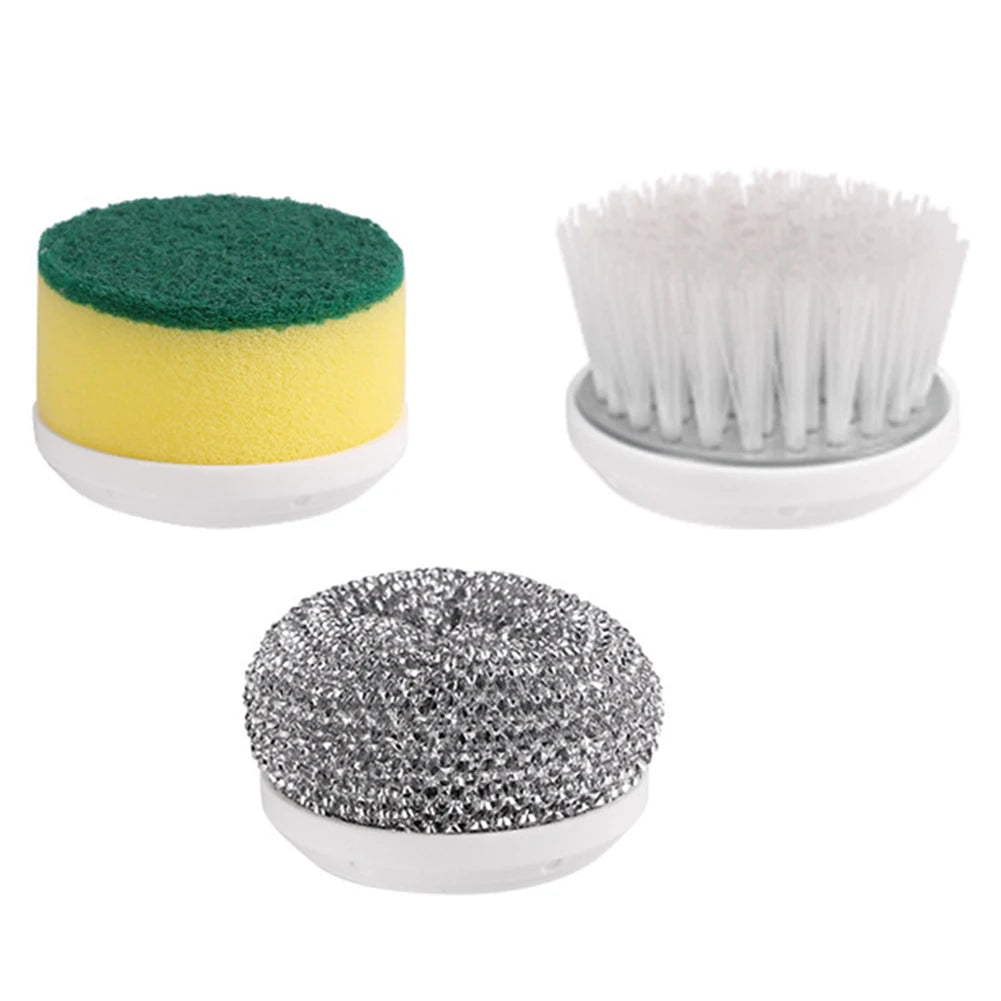 Handheld Scrubber Brush 360 Degree Rotation Electric Brush Cleaner 3 Replaceable Brush Heads Bathroom Kitchen Cleaner