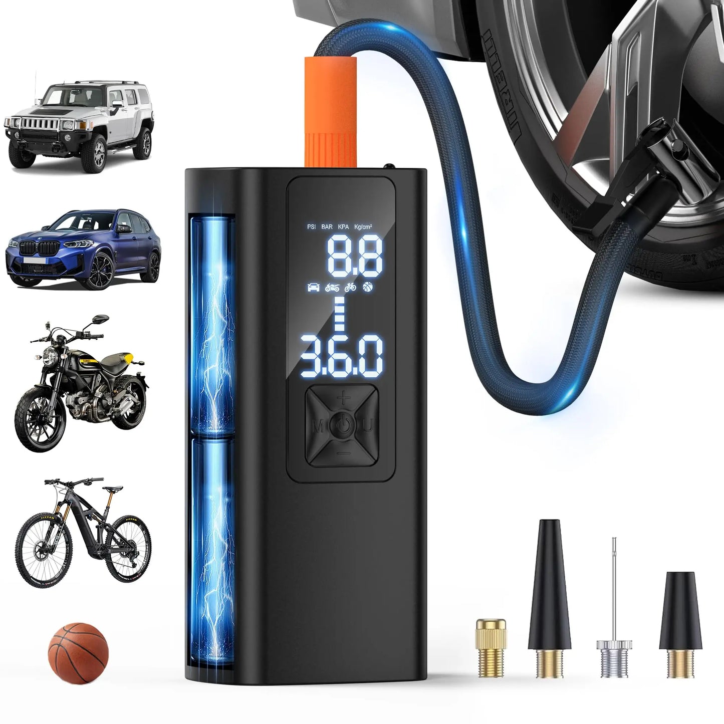 Portable Tire Inflator Air Compressor | 150PSI, 25000mAh, LED Light | Origin Zero
