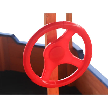 Outsunny Pirate Ship Sandbox | Wooden Outdoor Toy for Kids Ages 3-8