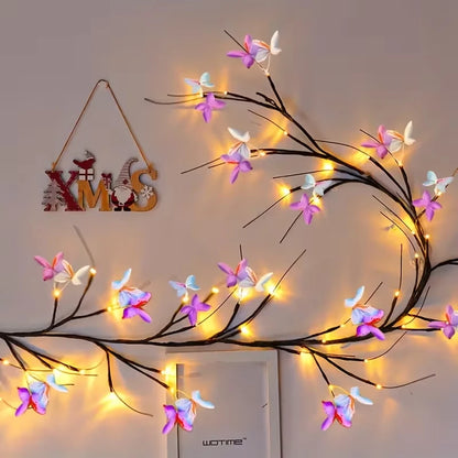 LED Willow Vine And Butterfly Fairy Lights, 8 Modes, Powered by USB for Bedroom Decoration, Mother'S Day, Valentine'S Gifts