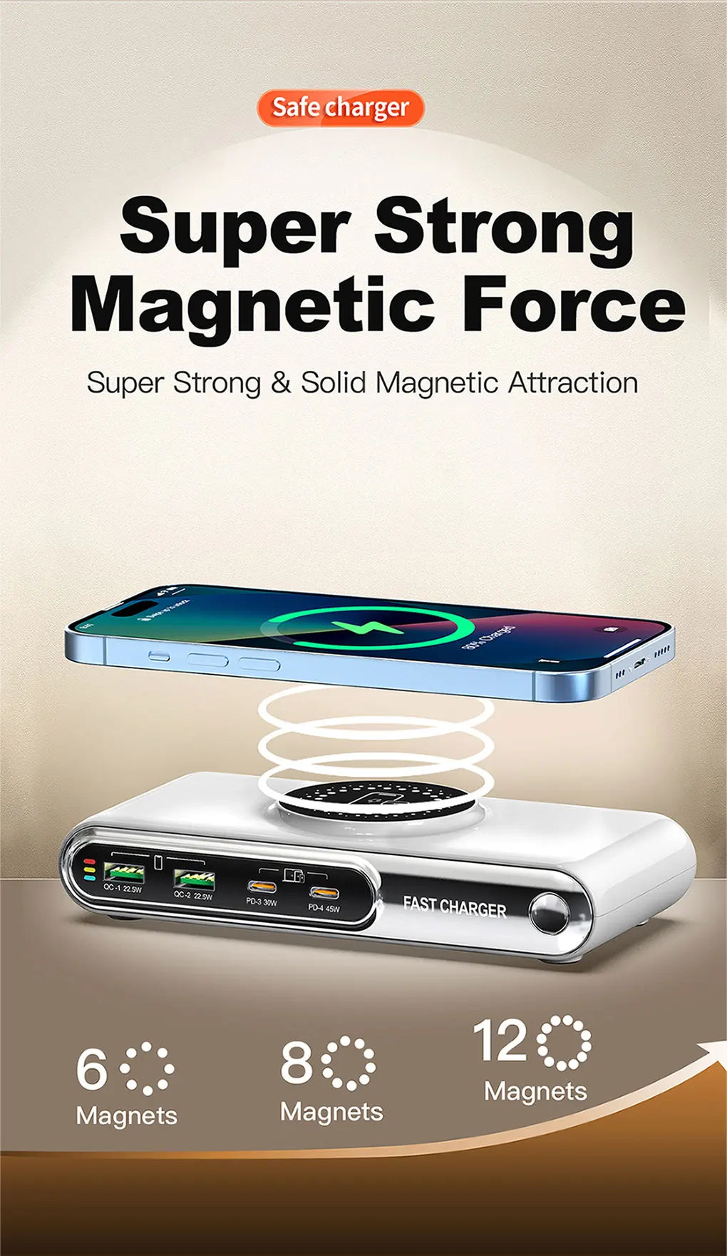 72W 4-Port Wireless Charger | PD+QC Fast Charge for iPhone, MacBook & More | Origin Zero