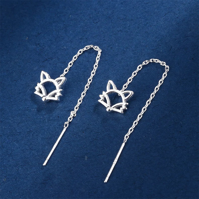 New Creative Long Chain Tassel Cube Dangle Earrings For Women Girls