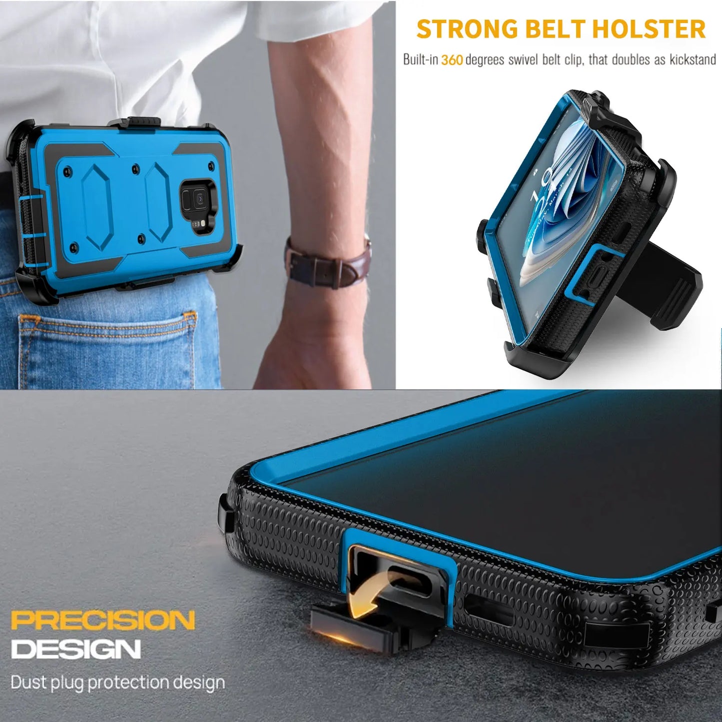 Samsung Galaxy S9 / S9+ Rugged Heavy-Duty Phone Case with Belt Clip Holster – 7 Colors