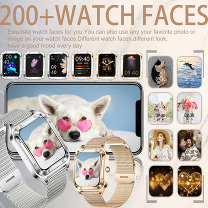 Women Smart Watch (Answer/Make Call) for iPhone/Android, Fitness Tracker/100+Sports Modes/200+Watch Faces/1.59" Screen, Ideal Gift