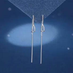 New Creative Long Chain Tassel Cube Dangle Earrings For Women Girls