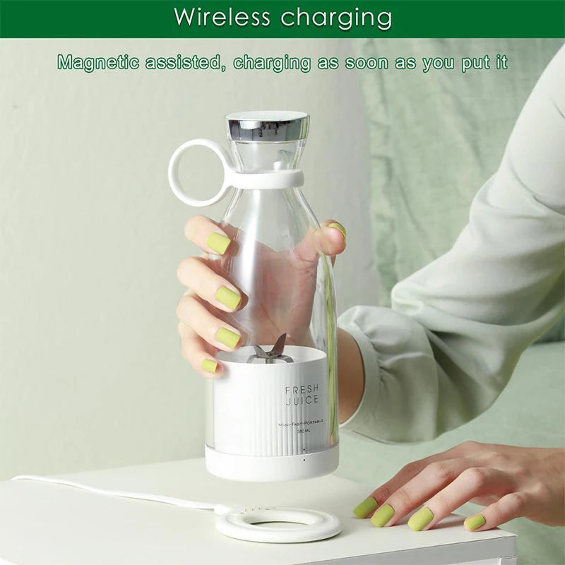 MIKO NICE Portable Mini Personal Blender – Wireless Electric Smoothie & Juice Maker, 350ml, USB Rechargeable