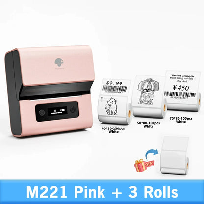 Phomemo Label and Upgrade Portable Label Maker M221 Barcode Label Printer Bluetooth Thermal Inkless Label Maker Support Phone&PC