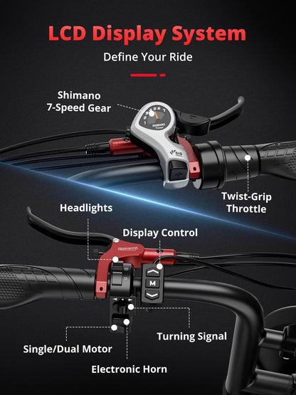 AMYET S8 2000W Dual Motor Electric Bike | 75+ Mile Range, Fat Tire Ebike | Origin Zero
