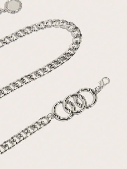 Hershine 1-Piece Women's Fashionable Hollow-Out Circle Waist Chain, Elegant and Sexy Accessory for Party Dresses, Spring, Summer