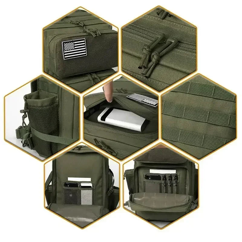 45L Tactical Backpack for Hiking, Camping & Travel | Men & Women | Bottle Holder | Origin Zero
