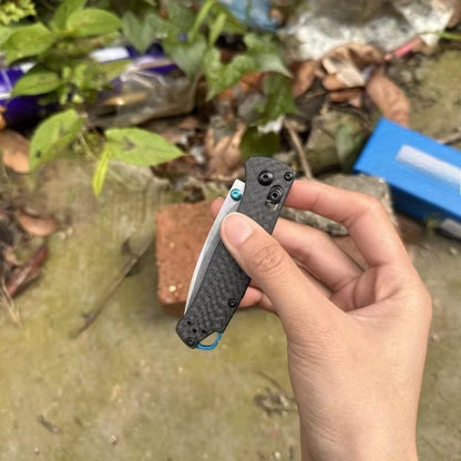 Mini Bugout 533-3 Portable Folding Knife S90V Blade Carbon Fiber Handle Self-defense Tool Small Camping Knife Men's Gift
