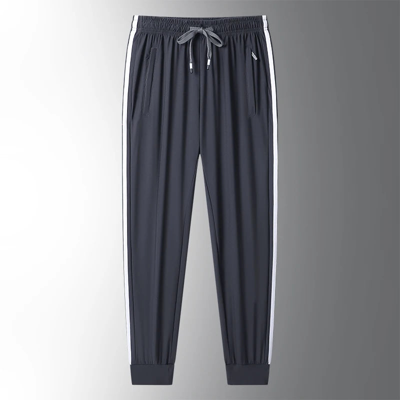 Men’s Ice Silk Jogger Pants – Lightweight Casual Sweatpants with Drawstring – Plus Size M–8XL, Loose Fit for Sports, Fitness & Everyday Wear