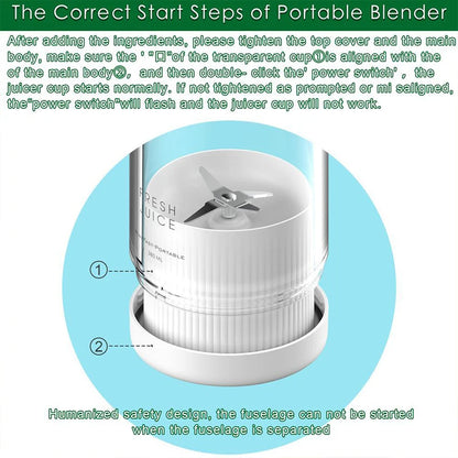 MIKO NICE Portable Mini Personal Blender – Wireless Electric Smoothie & Juice Maker, 350ml, USB Rechargeable