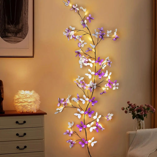 LED Willow Vine And Butterfly Fairy Lights, 8 Modes, Powered by USB for Bedroom Decoration, Mother'S Day, Valentine'S Gifts