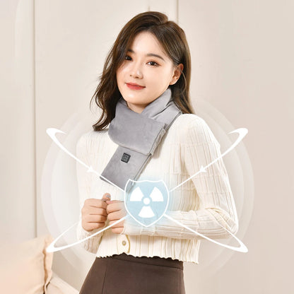Electric Heating Scarf USB Charging Electric Heated Scarf Cold-Proof Heated Neck Scarf Washable for Climbing Hiking Cycling