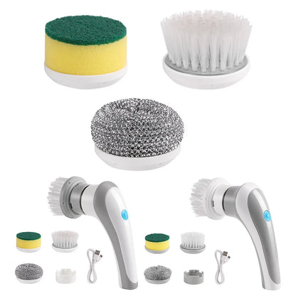 Handheld Scrubber Brush 360 Degree Rotation Electric Brush Cleaner 3 Replaceable Brush Heads Bathroom Kitchen Cleaner