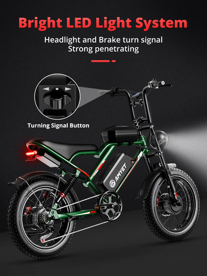AMYET S8 2000W Dual Motor Electric Bike | 75+ Mile Range, Fat Tire Ebike | Origin Zero