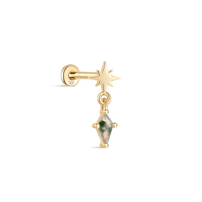 Aide Plata 100% Real 14K Solid Gold 5/6.5/8mm Length Stud Earring Simple Design Piercing Ear Bone Ear Studs DIY Vintage Jewelry