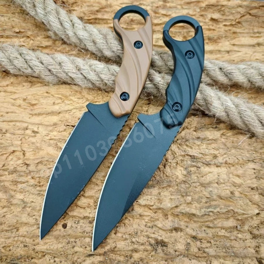 CUT Fixed Blade Knife 8Cr13Mov Blade Nylon Fiber Handle Suitable for Outdoor Camping Hiking Daily Emergency Carrying Men's Gifts