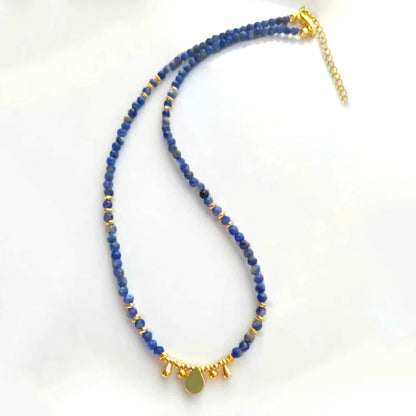 Bohemian Fashion Colorful Natural Stone Beaded Collar New Water Drop Pendant Jewelry Mother's Day Gift