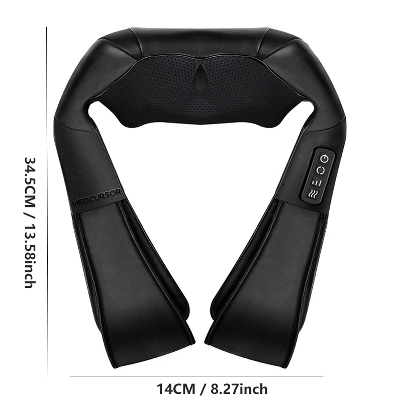 Shiatsu Neck and Shoulder Massager Heated Back Massager U Shape Deep Kneading Electric Massage Pillow For Neck Waist Leg Body