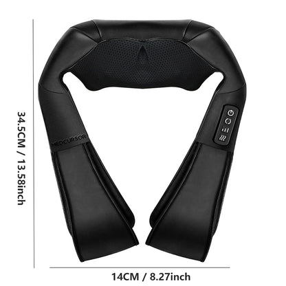 Shiatsu Neck and Shoulder Massager Heated Back Massager U Shape Deep Kneading Electric Massage Pillow For Neck Waist Leg Body