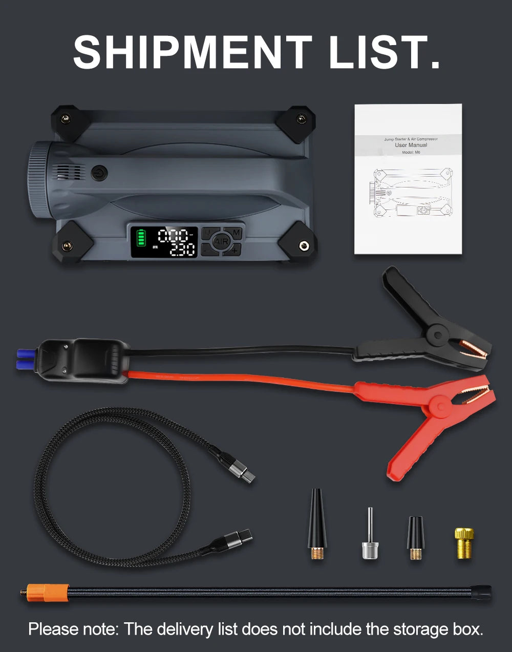 Camason portable Air pump compressor car electric bicycle tyre inflator with Car Jump Starter Camping lamp Flashlight Power Bank