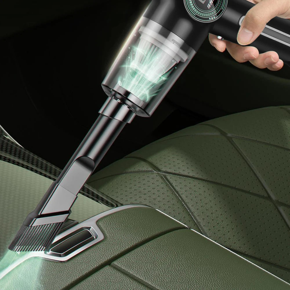 29000Pa Mini Wireless Vacuum Cleaner 120W Strong Suction Handheld Car Mounted Electric Cleaner with LCD power display & 3 filter