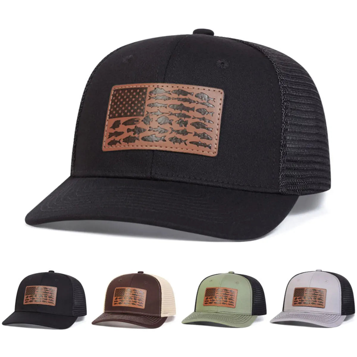 Unisex Fish Flag Baseball Cap | Mesh Trucker Hat, Adjustable, 4 Colors | Origin Zero