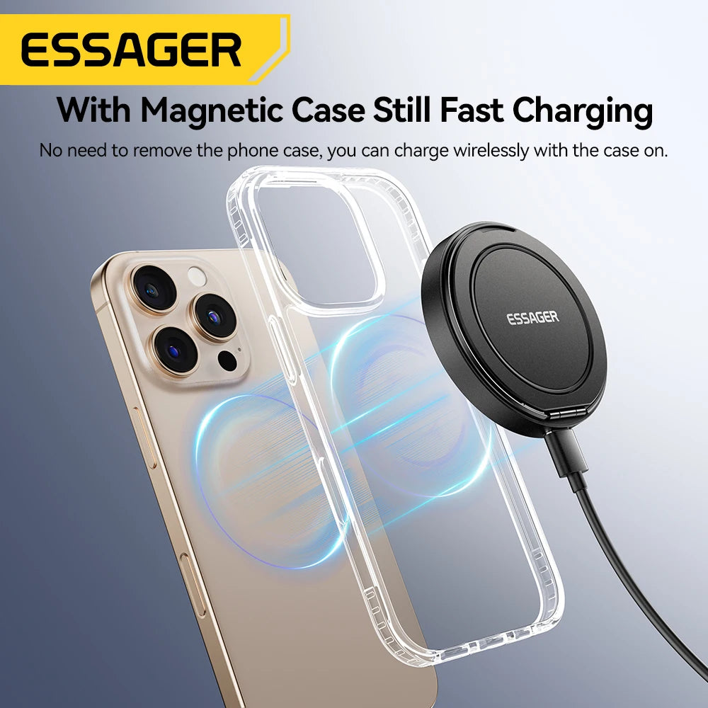 Essager 15W Magnetic Wireless Charger & Stand | MagSafe iPhone 16-12 | Origin Zero