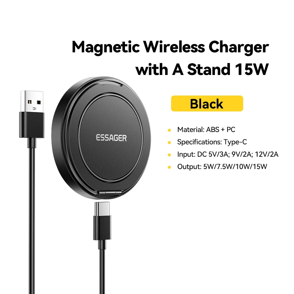 Essager 15W Magnetic Wireless Charger & Stand | MagSafe iPhone 16-12 | Origin Zero