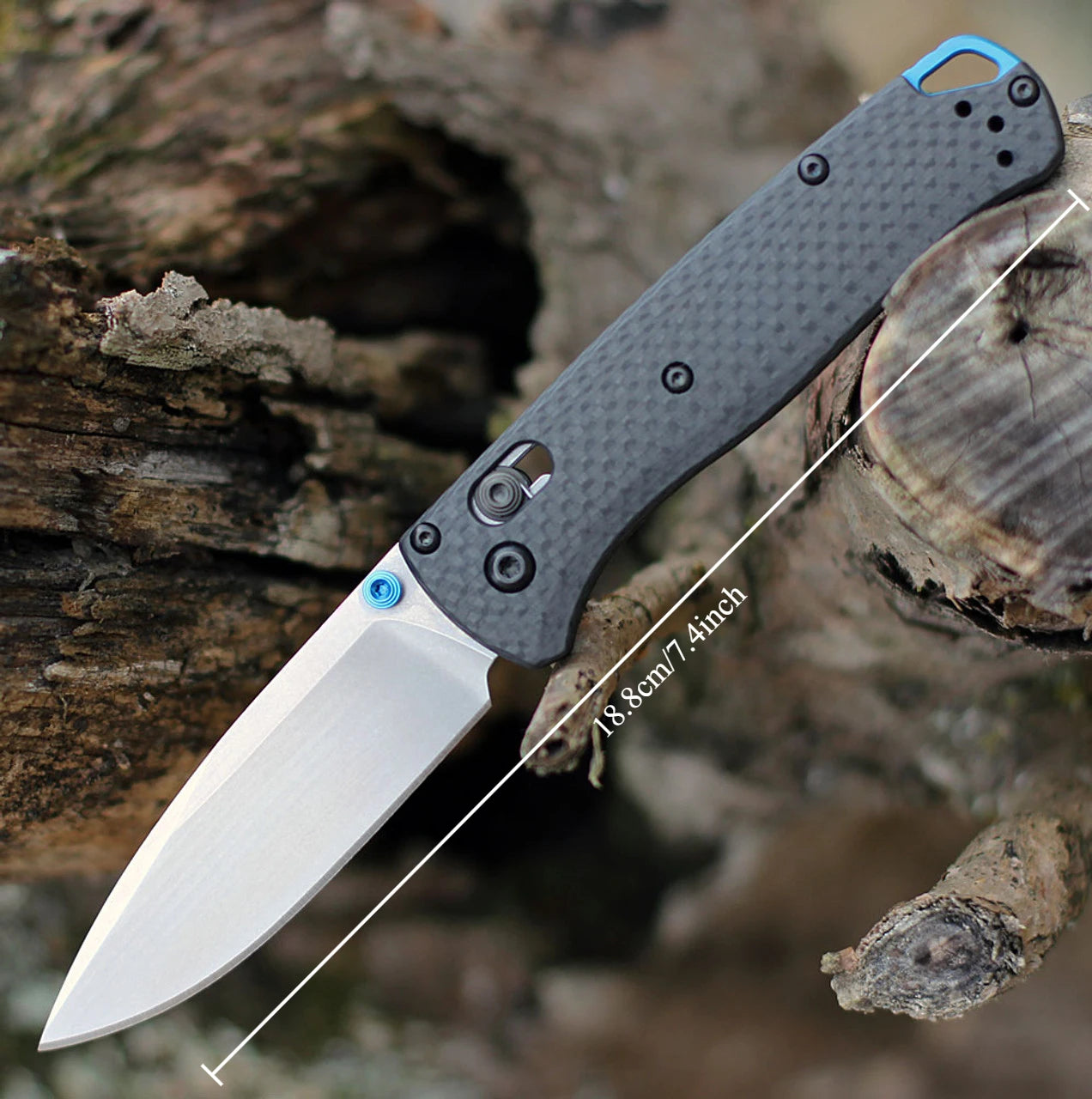 Mini Bugout 533-3 Portable Folding Knife S90V Blade Carbon Fiber Handle Self-defense Tool Small Camping Knife Men's Gift