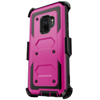 Samsung Galaxy S9 / S9+ Rugged Heavy-Duty Phone Case with Belt Clip Holster – 7 Colors