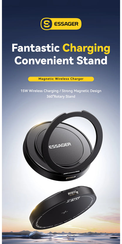 Essager 15W Magnetic Wireless Charger & Stand | MagSafe iPhone 16-12 | Origin Zero
