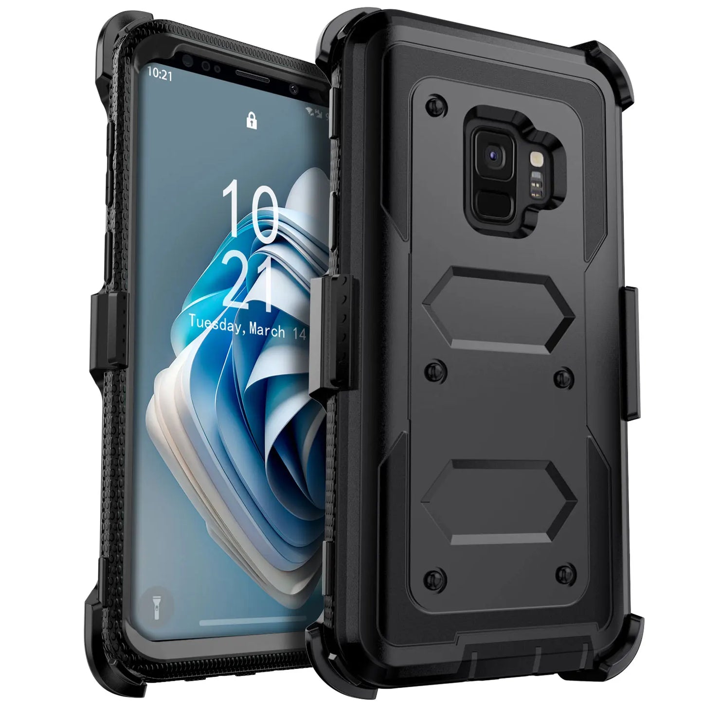 Samsung Galaxy S9 / S9+ Rugged Heavy-Duty Phone Case with Belt Clip Holster – 7 Colors