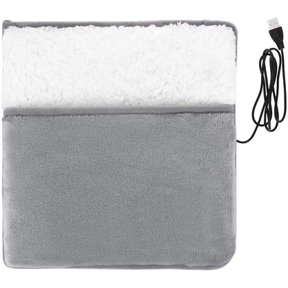 Winter Electric Foot Heating Pad USB Soft Plush Thermal Blanket Feet Foot Warming Mat Heating Slippers for Home Office Bedroom