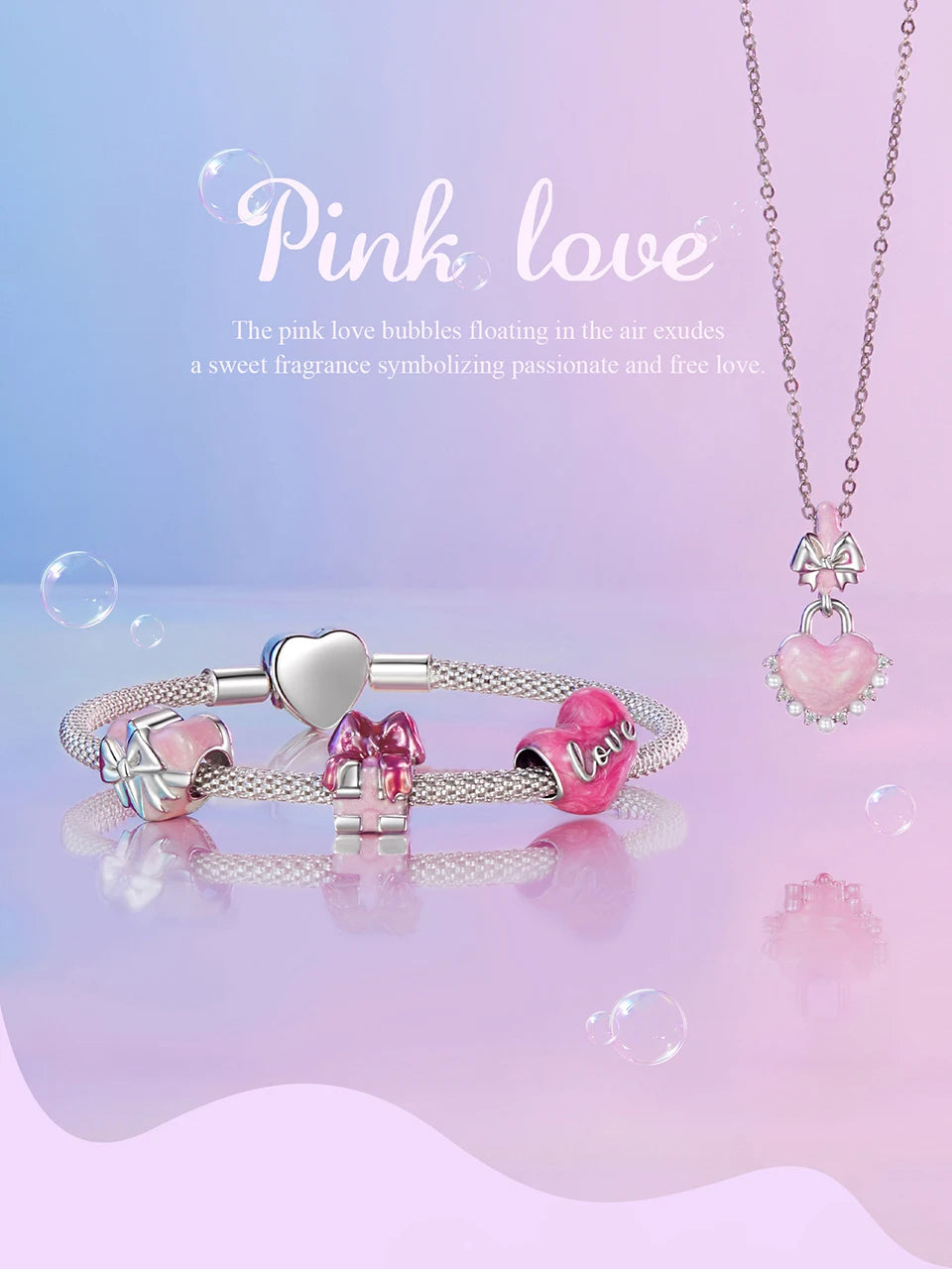 WOSTU 925 Sterling Silver Vintage Rose Flower Love Heart Bangle Bracelet Fit DIY Bracelets Women Valentine Mother's Day Gift