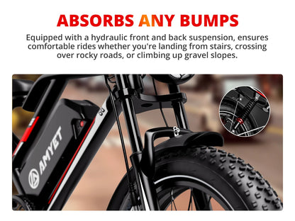 AMYET S8 2000W Dual Motor Electric Bike | 75+ Mile Range, Fat Tire Ebike | Origin Zero