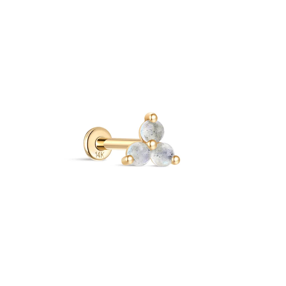 Aide Plata 100% Real 14K Solid Gold 5/6.5/8mm Length Stud Earring Simple Design Piercing Ear Bone Ear Studs DIY Vintage Jewelry