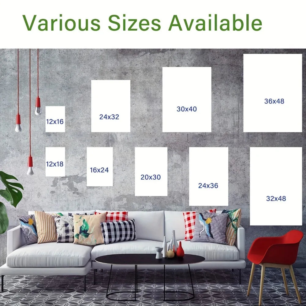Black & White Foggy Forest Mountain Canvas Wall Art – Solid Pine Wood Frame, 3 Sizes